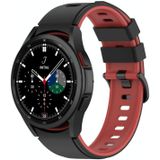 Voor Samsung Galaxy Watch4 Classic 42mm / 46mm Two-Color Silicone Strap Watchband (zwart rood)