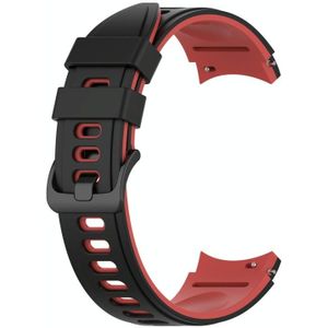 Voor Samsung Galaxy Watch4 Classic 42mm / 46mm Two-Color Silicone Strap Watchband (zwart rood)