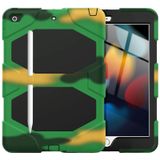 Schokbestendige kleurrijke siliconen + pc-beschermhoes met houder & pengleuf voor ipad 10.2 2021/2020 / 2019 (Camouflage leger groen)