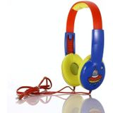 Kid101 draagbare schattige kinderen leren bedrade hoofdtelefoon (blauw rood)