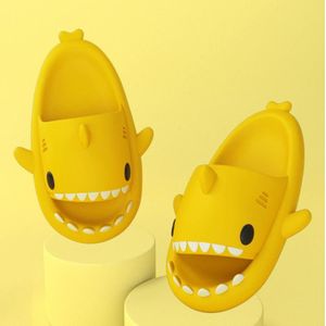 Shark Summer Couple Slippers Room EVA Cute Cartoon Sandals  Size: 36/37(Yellow)