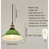 YWXLight LED Industrial Edison Vintage Style Hanging lamp Green Emerald Glass Pendant Light with E27 Bulb (Cold White)