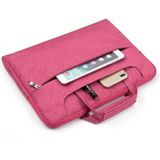 Portable One Shoulder Handheld Zipper Laptop Bag  For 11.6 inch and Below Macbook  Samsung  Lenovo  Sony  DELL Alienware  CHUWI  ASUS  HP (Magenta)