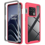 Voor OnePlus 10 Pro Sterrenhemel Effen Kleur Schokbestendig TPU Clear PC Phone Case (Frosted Pink)