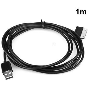 1m 30 Pin to USB Cable  For Galaxy Tab P1000 / P3100 / P5100 / P6200 / P6800 / P7100 / P7300 / P7500 / N5100 / N8000(Black)