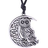 Owl Great Wisdom Ancient Silver Ancient Gold Couple Necklace(Antique Gold Plated)