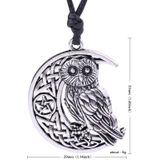 Owl Great Wisdom Ancient Silver Ancient Gold Couple Necklace(Antique Gold Plated)
