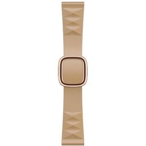 Modern Style Silicone Replacement Strap Watchband For Apple Watch Series 7 & 6 & SE & 5 & 4 40mm  / 3 & 2 & 1 38mm  Style:Rose Gold Buckle(Walnut)