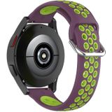 For Samsung Galaxy Watch4 Classic 42mm Two-color Silicone Replacement Strap Watchband(Purple Lime Green)