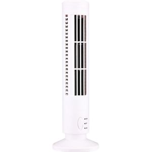 Tower Type USB Electric Fan Leafless Air-conditioning Fan (White)