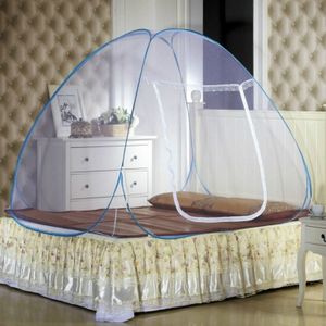 Steel Wire Folding Free Installation Yurt Bottomed Mosquito Net Sidebar Color Random Delivery  Size:150x200 cm