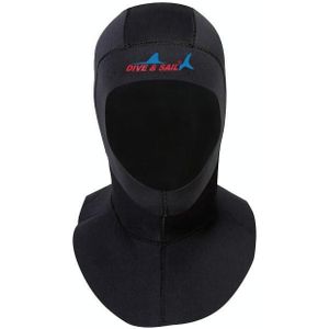 DIVE & SAIL DH-006 3mm Shoulder Warm Diving Cap Surfing Snorkeling Sunscreen Waterproof Diving Headgear  Size: S(Black)