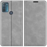 For Motorola Moto G50 Retro-skin Business Magnetic Suction Leather Case with Holder & Card Slots & Wallet(Grey)