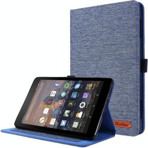 For Amazon Kindle Fire HD 10 2021 Horizontal Flip TPU + Fabric PU Leather Protective Case with Name Card Clip(Blue)