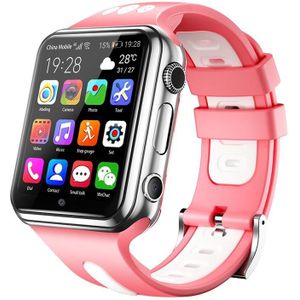 W5 1.54 inch Full-fit Screen Dual Cameras Smart Phone Watch  Support SIM Card / GPS Tracking / Real-time Trajectory / Temperature Monitoring  2GB+16GB(Silver Pink)