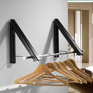 Multifunctional Space Aluminum Invisible Drying Rack  Size:Double Black + 120cm Crossbar