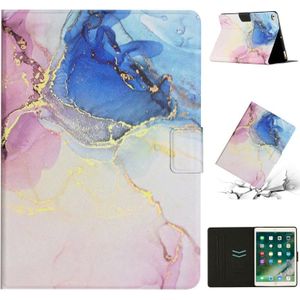 Marmeren patroon slimme lederen tablethoes voor iPad Air / Air 2 / 9.7 2018 / 2017 (roze blauw)