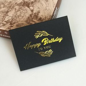 100 PCS Wedding Blessing Card Thank You Message Gift Decoration Card Bronzing Flower Greeting Card Happy Birthday ?Black?
