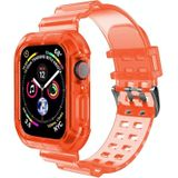 Transparante horlogeband voor Apple Watch Series 7 41 mm / 6 & SE & 5 & 4 40mm / 3 & 2 & 1 38 mm (transparant rood)