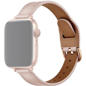 Dames Starry Sky Style Lederen Vervanging Strap Horlogeband voor Apple Watch Series 6 & SE & 5 & 4 44mm / 3 & 2 & 1 42mm (Pink Sand)