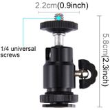 PULUZ Cold Shoe Tripod Head 1/4 inch Tripod Screw Head with Lock