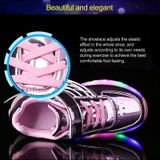 K02 LED Light Single Wheel Wing Rolschaatsen Schoenen Sportschoenen  Grootte : 34 (Roze)