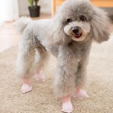 4 PCS / Set Cartoon Dog Shoes Pet Siliconen Waterdichte Regen laarzen  grootte: S (Roze)