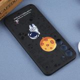 Voor Samsung Galaxy A53 5G Astronaut patroon siliconen rechte rand telefoonhoes (Planet Landing-zwart)