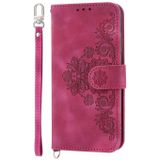 Voor Motorola Moto G Stylus 5G 2022 Skin-feel bloemen relif portemonnee lederen telefoonhoes