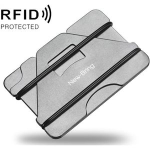 New Bring Metal Card Holder Anti-Demagnetization Anti-Theft Brush Anti-RFID Card Holder Ultra-Thin Card Holder Men Wallet(Gray)