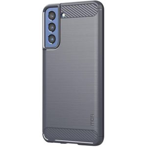 For Samsung Galaxy S21 FE MOFI Gentleness Series Brushed Texture Carbon Fiber Soft TPU Case(Gray)