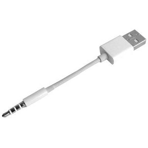 USB to 3.5mm Jack Data Sync & Charge Cable for iPod shuffle 1st /2nd /3rd /4th /5th /6th Generation  Length: 10cm(White)