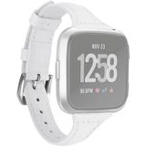 For Fitbit Versa 2 Smart Watch Genuine Leather Wrist Strap Watchband  Shrink Version(White)