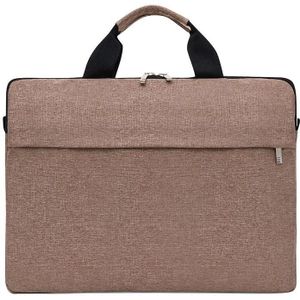 Portable Notebook Bag Multifunctional Waterproof and Wear-Resistant Single Shoulder Computer Bag  Size: 15 inch(Brown)