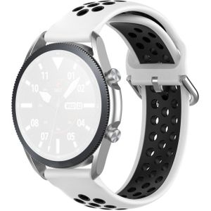 For Galaxy Watch 3 41mm Silicone Sports Two-tone Strap  Size: Free Size 20mm(White Black)
