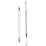 Pt360 2 in 1 Universal Silicone Disc Nib Stylus Pen with Common Writing Pen Function (Silver)