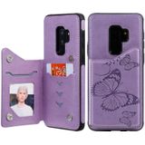 Voor Galaxy S10 Plus Butterfly Embossing Pattern Shockproof Protective Case met Holder & Card Slots & Photo Frame(Paars)