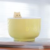 Multifunctional Voice-activated LED Light Shows Time Children Cartoon Cat Alarm Clock(Yellow)