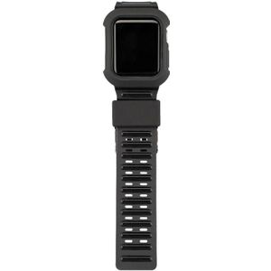 TPU + Silicone Integrated Watch Strap For Apple Watch Series 7 41mm / 6&SE&5&4 40mm / 3&2&1 38mm(Black)