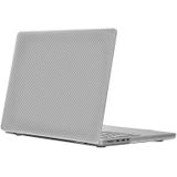 Voor MacBook Pro 16.2 inch A2485 2021 WIWU Ikavlar Crystal Shield koolstofvezel textuur laptoptas (transparant wit)