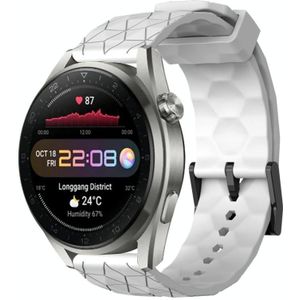 Voor Huawei Watch 3 Pro Nieuw 22 mm voetbalpatroon Effen kleur siliconen horlogeband