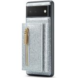 Voor Google Pixel 6 DG.MING M3-serie Glitter Powder Card Bag Leather Case