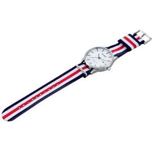 CAGARNY 6865 Concise Style Ultra Thin Waterproof Quartz Wrist Watch with Striped Nylon Band