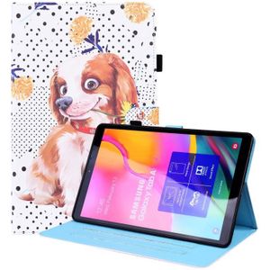 For Samsung Galaxy Tab A 10.1 2019 SM-T515 / SM-T510 Animal Pattern Horizontal Flip Leather Case with Holder & Card Slots & Photo Frame(Little Flower Dog)