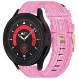 For Samsung Galaxy Watch5 44mm 20mm Nylon Woven Watch Band(Pink)