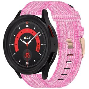 For Samsung Galaxy Watch5 44mm 20mm Nylon Woven Watch Band(Pink)