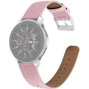 For Samsung Galaxy Watch 3 41mm Round Tail Genuine Leather Replacement Strap Watchband(Pink)