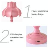 Retro Charging Table Lamp Bedroom Bed LED Eye Protection Light(LD05 Lotus White)
