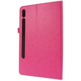 For Samsung Galaxy Tab S7 T870 2-Folding Business Horizontal Flip PU Leather Case with Card Slots & Holder(Rose Red)