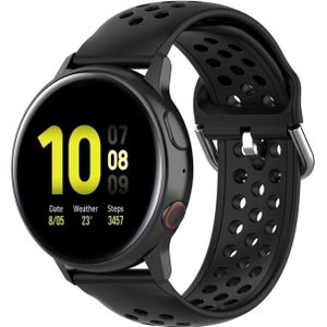 For Galaxy Watch Active2 / Active 20mm Clasp Solid Color Sport Wrist Strap Watchband(Black)